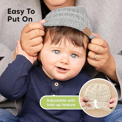 Vista 80 de KeaBabies 3-Pack Baby Beanies for Boys, Girls - Stretchy Knit Baby Hats, Cute Newborn Sweet Pea