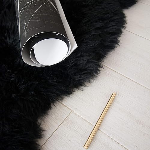 Vista 130 de HUAHOO Alfombra de oveja auténtica de alta calidad, piel de oveja australiana, esponjosa, de lujo, natural, de piel de cordero esponjosa