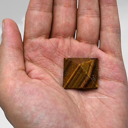 Miniatura 3 de Amazing Gemstone Piedras curativas de cristal de pirámide de ojo de tigre, gran figura piramidal de 1 pulgada de pirámide de piedra natural para