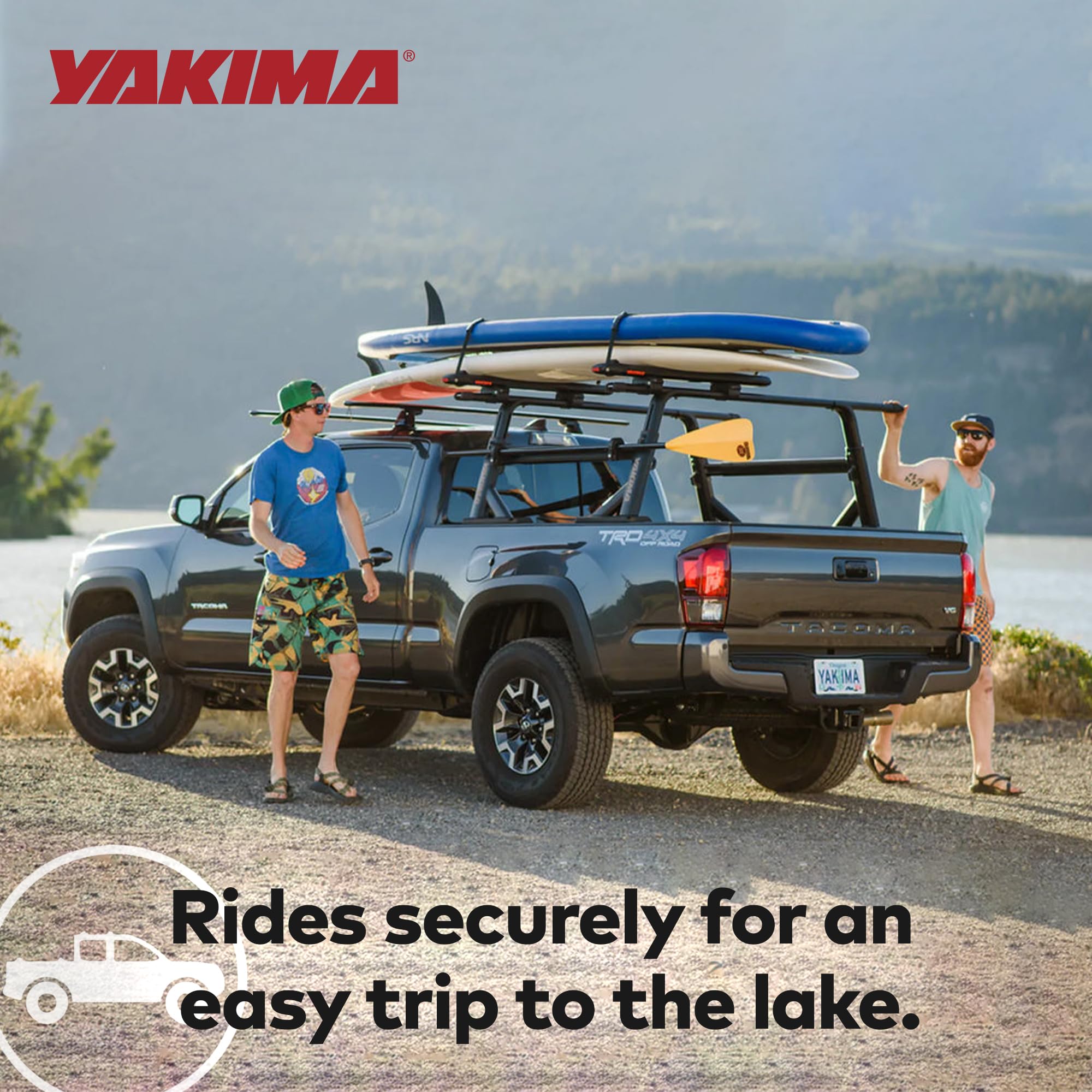 YAKIMA SUPDawg montowany na dachu stojak do paddleboardingu do pojazdów, pomieści do 2 desek
