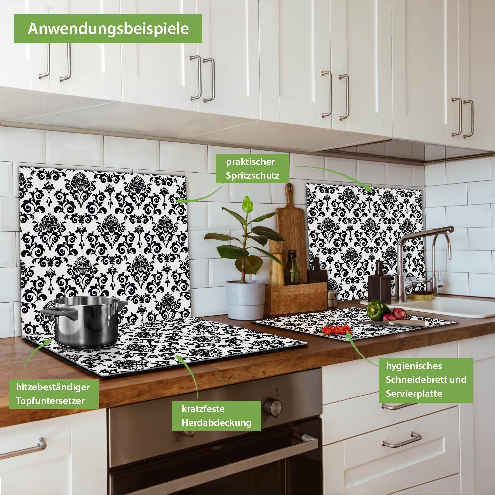 Herdabdeckplatte Aus Glas Mit Frosch-Motiv – Auch Als Schneidebrett Nutzbar – 60x52 Cm, Für Ceranfelder