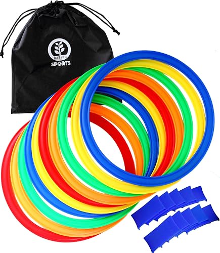 ケンケンパリング けんけんぱ リング 選べる 28cm 38cm 48cm 10本／20本 セット トレーニング フープ 収納袋付き リトミック 子供 屋内 運動 外遊び フラット スピードリング ケンケンパ 幼児 運動遊び