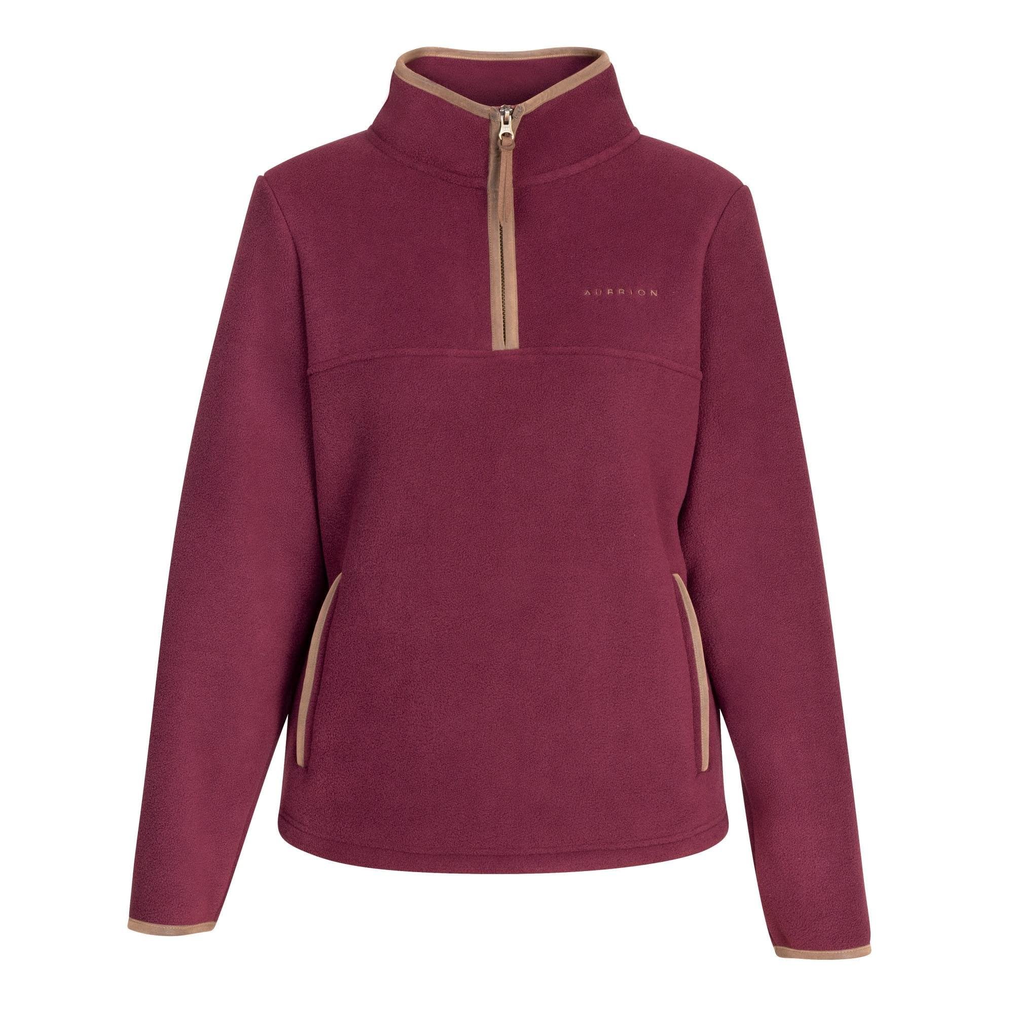 Aubrion Men's Red Shires Core Wo Half Zip Fleece - Maroon Medium