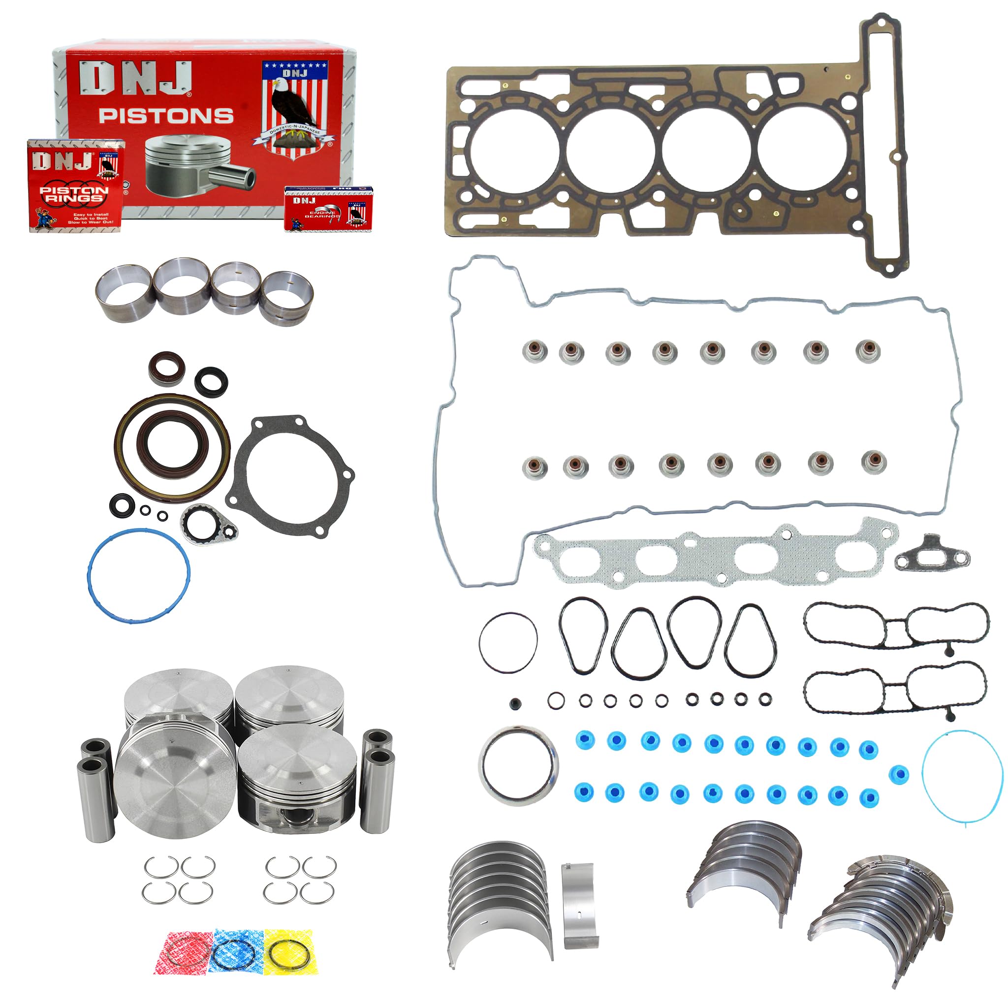 DNJ EK3138 Engine Rebuild Kit for 2004-2006 Chevrolet GMC Isuzu Canyon Colorado i-280 2.8L L4 16V DOHC 2770cc