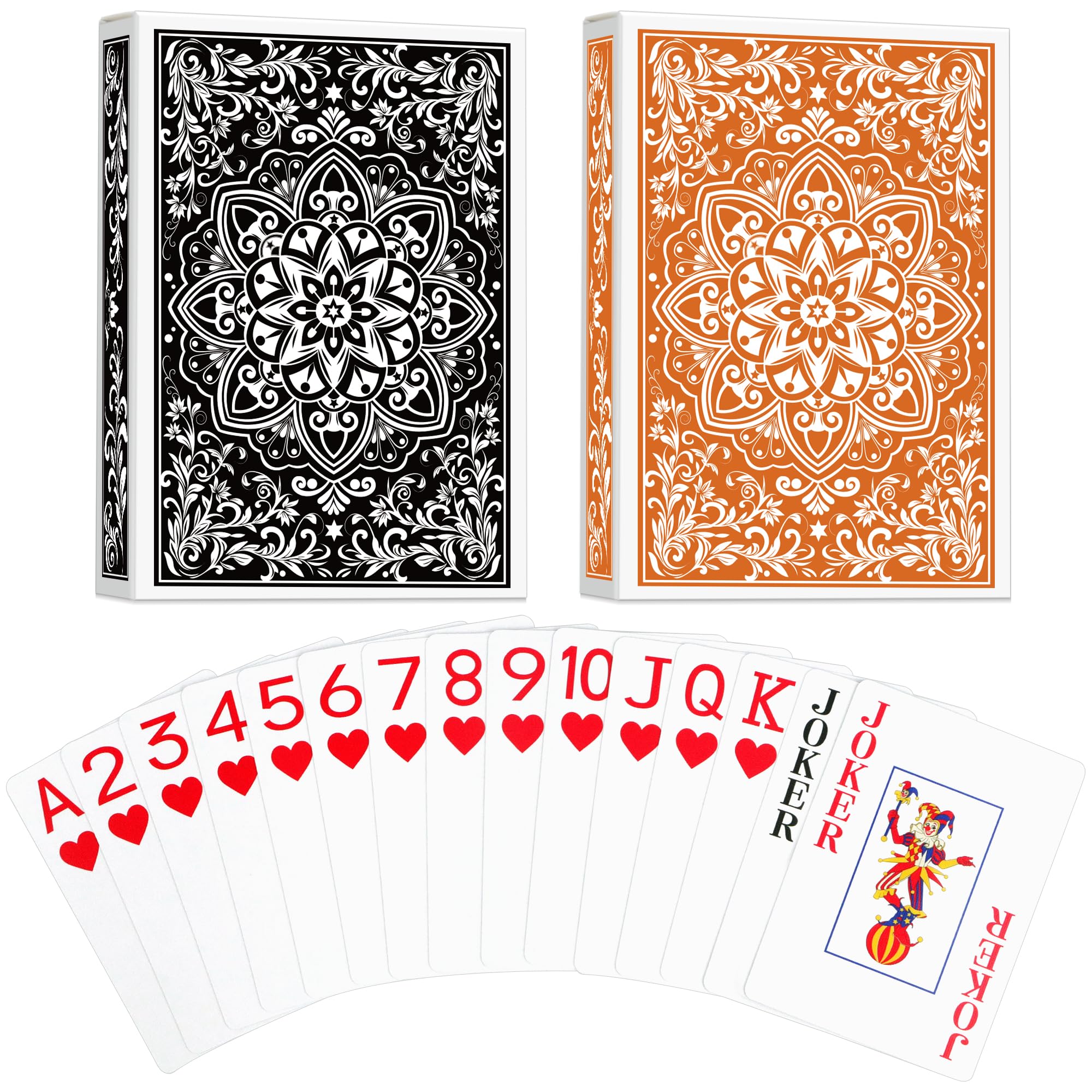 Aomaic Playing Cards 2 Deck of Cards Poker Cards Jumbo Poker Size Large Print Playing Cards for Adults Seniors Card Games for Family Game Night Table Games Magic Casino Theme Party
