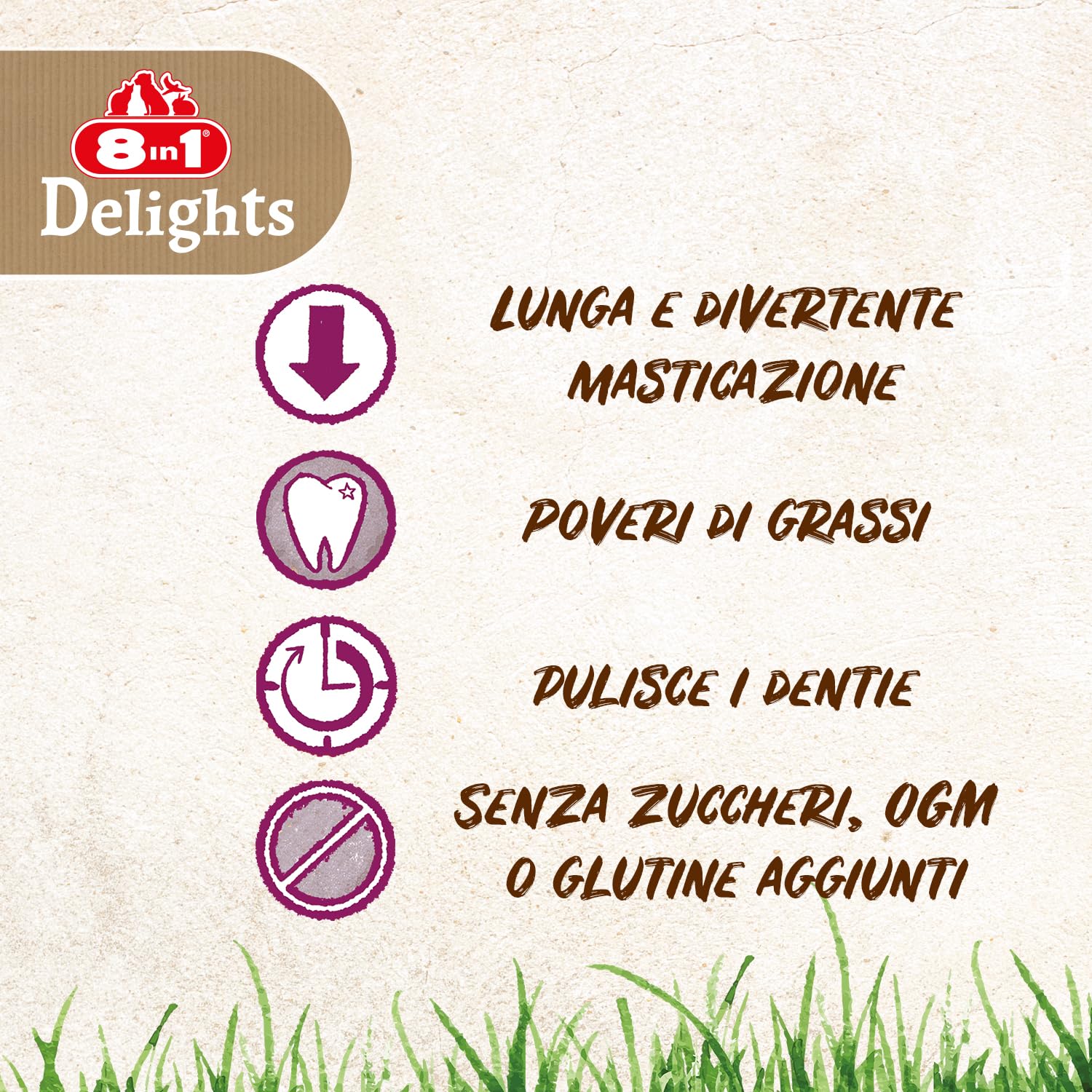 8in1 Delights Duck Spirals - Snack masticabile sano per cani, carne di anatra di alta qualità avvolta in pelle di manzo, 6 pezzi