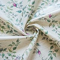 Vista 8 de 100% Waterproof Rustic Table Cloths Floral Print Linen Round Tablecloth Burlap Fabric Farmhouse Table Cloth, TPU Vinyl Table Cover for Kitchen