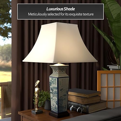 Miniatura 2 de Oriental Furniture - Lámpara de porcelana de paisaje azul de 26 pulgadas