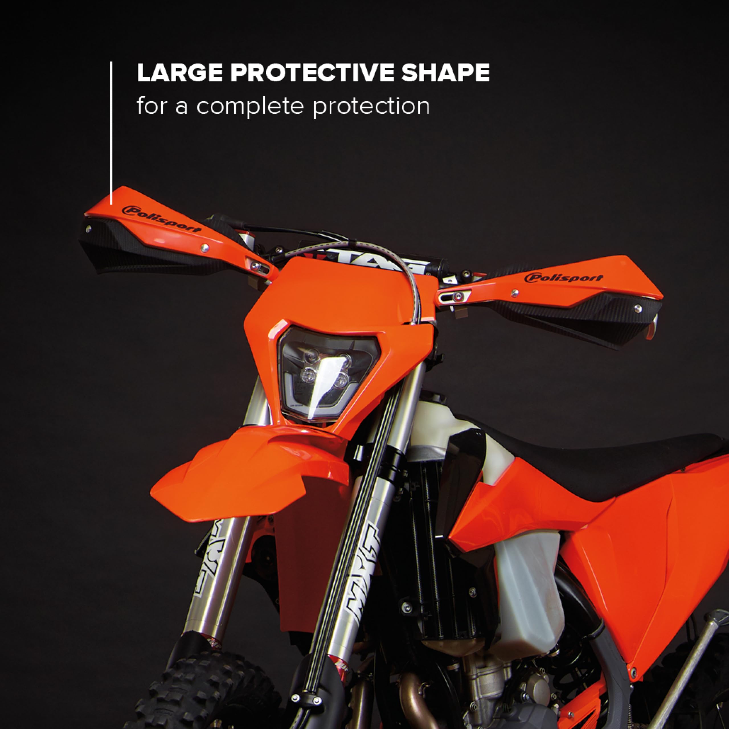 POLISPORT 8308800002 - Paramanos TRAIL BLAZER 2 puntos de fijación MX-Style fabricado en plástico con kit de montaje incluido compatible con todos los modelos de motocross/enduro en color negro