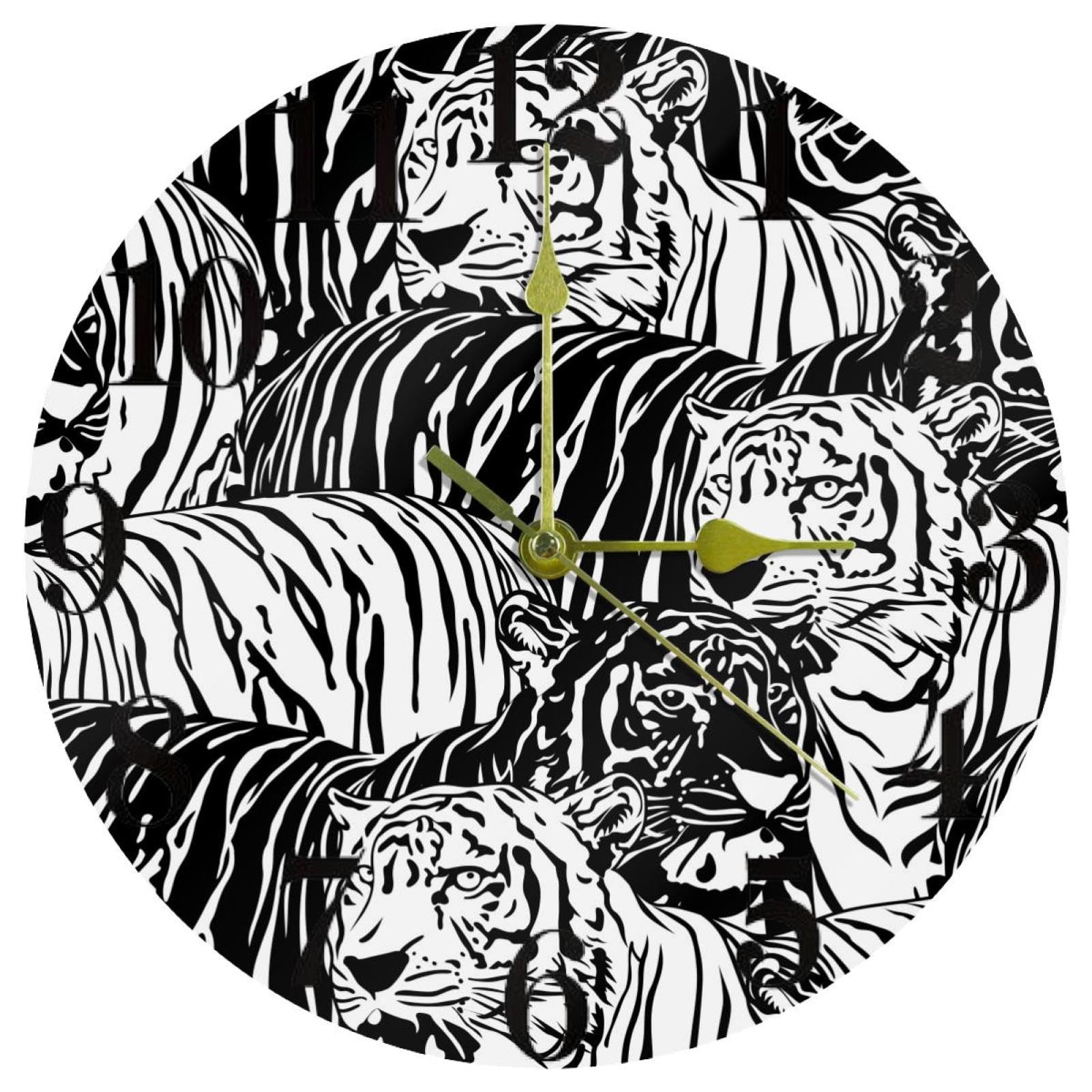 Horloge murale ronde silencieuse Wild Life à quartz pour le bureau