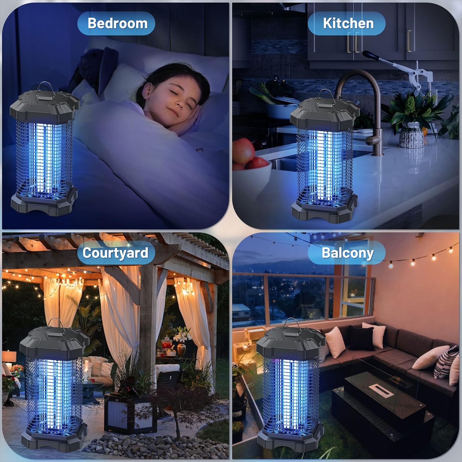 Lampada Antizanzare Elettrica 4200V 18W Interni Esterni Ammazza Zanzare Mosche Insetti