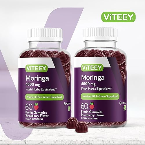 Miniatura 2 de Gomitas de hoja de Moringa de 4000 mg - Apoyo inmunológico - Potenciador de energía - Mejor apoyo al estado de ánimo - Gomitas de superalimentos
