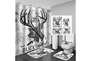 Get Buck Naked Shower Curtain Set: Embrace the Wilderness with Rustic Charm