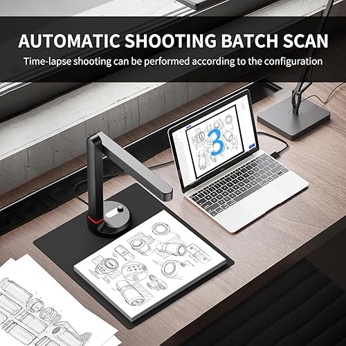 Miniatura 2 de NetumScan Cámara de documentos de libro de 13 MP para profesores, reconocimiento OCR multiidioma por tecnología AI, plegable y portátil, proyección