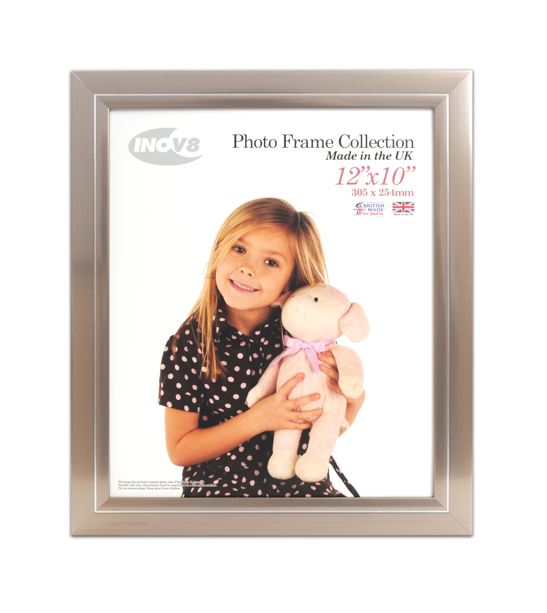 Inov8 British Made Traditional Picture/Photo Frame, 12x10-inch, Pewter 53