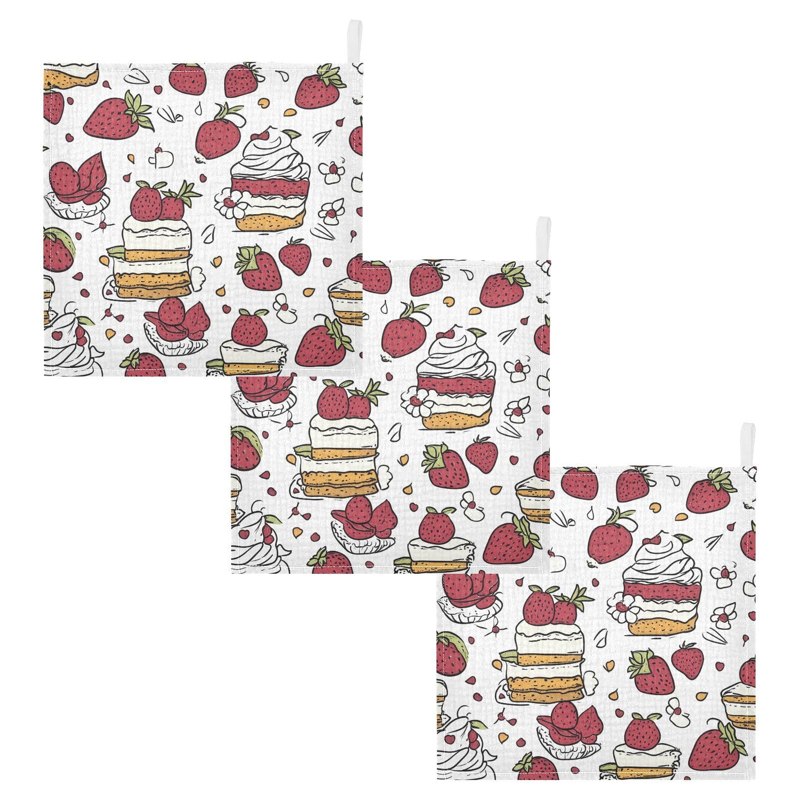 YETTASBIN Cakes Muslin Baby Hand Washcloths Soft Cotton Bath Face Towel 4 Layers Extra Absorbent Feeding Burp Cloth
