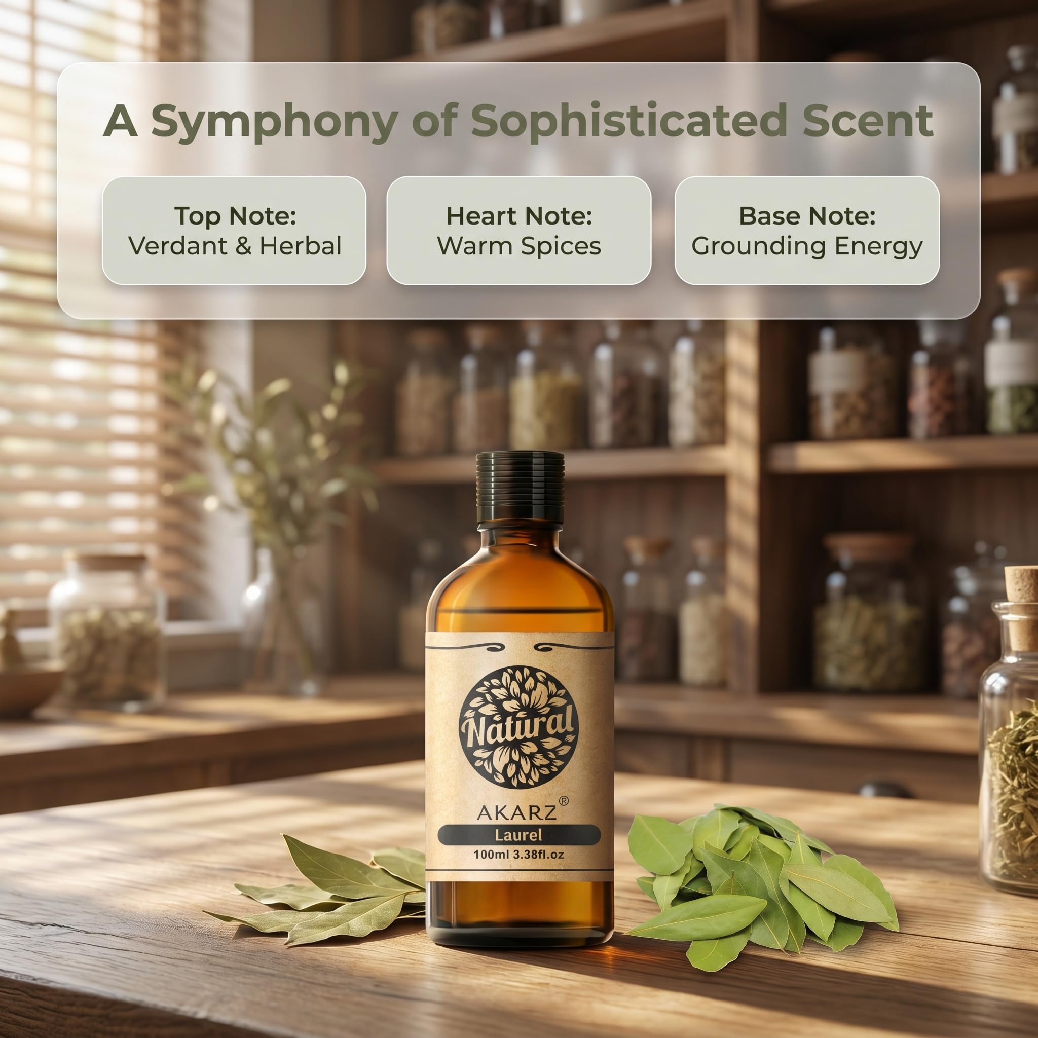 AKARZ 100ml Olejek esencjny z Lówczyka - Naturalny olejek aromatyczny do dyfuzorów, lamp aromatycznych i aromatów pomieszczeń
