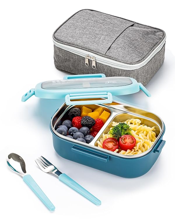 Lille Home 28oz Stainless Steel Leakproof 2-Compartment Bento Lunch Box by Lille Home - Used condition - CA$29.90