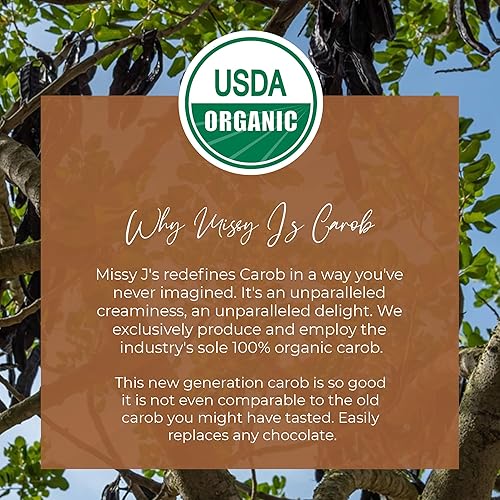 Miniatura 8 de Missy J's Organic Carob Dark Delights - Barra de caramelo lisa sin azúcar, 3 onzas, paquete de 2 unidades, vegano, sin gluten y cafeína, sustituto
