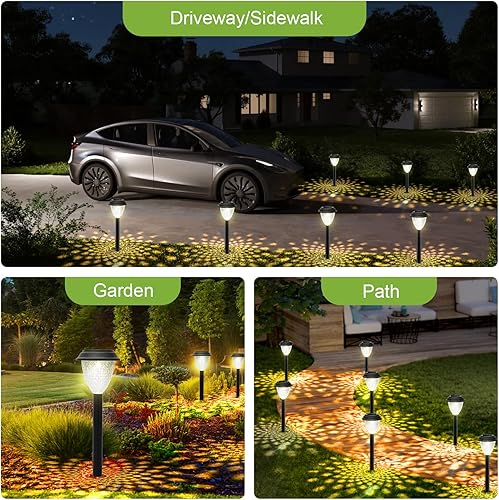 Miniatura 7 de GOODFOEVER Luces solares para caminos al aire libre, paquete de 16 luces solares de jardín impermeables, luz solar de encendidoapagado automático