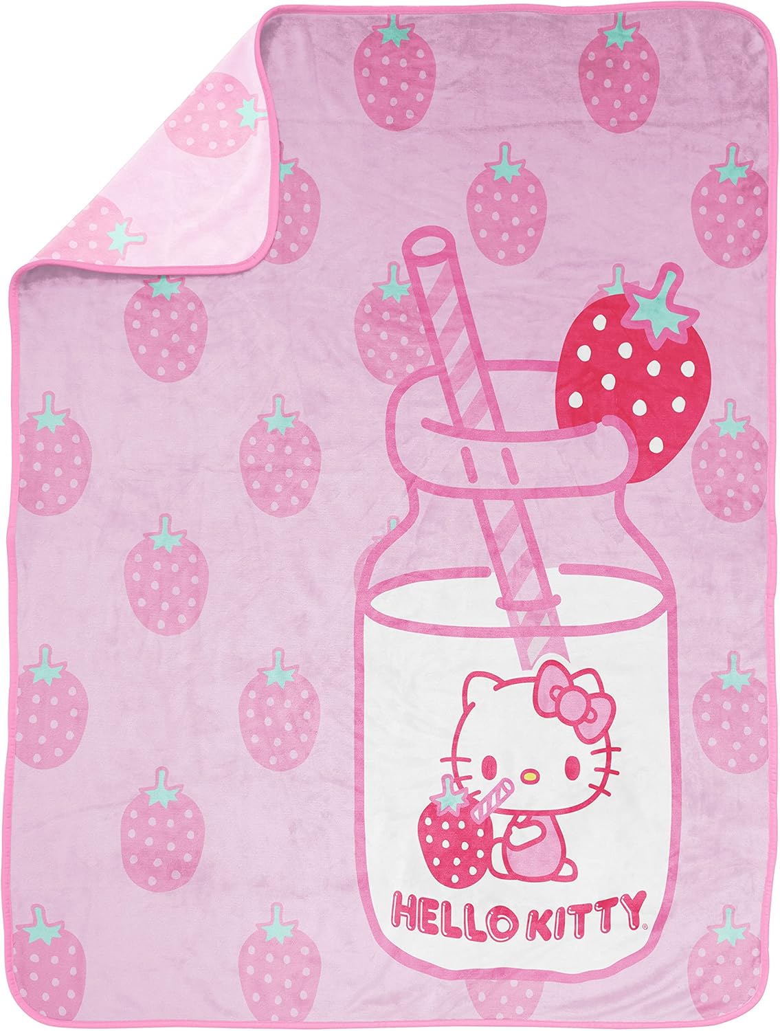 Jay Franco Plush Throw Blanket – 46" x 60" Inch Soft & Cozy Fleece Throw for Bedroom & Couch Décor, Official Licensed Product, Multi - Hello Kitty - Image 2