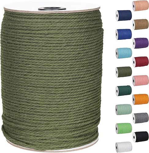 Miniatura 5 de NOANTA - Cuerda de macramé color verde aguacate, 2 mm x 220 yardas, cuerda de algodón colorido para colgar en la pared, ganchos de plantas