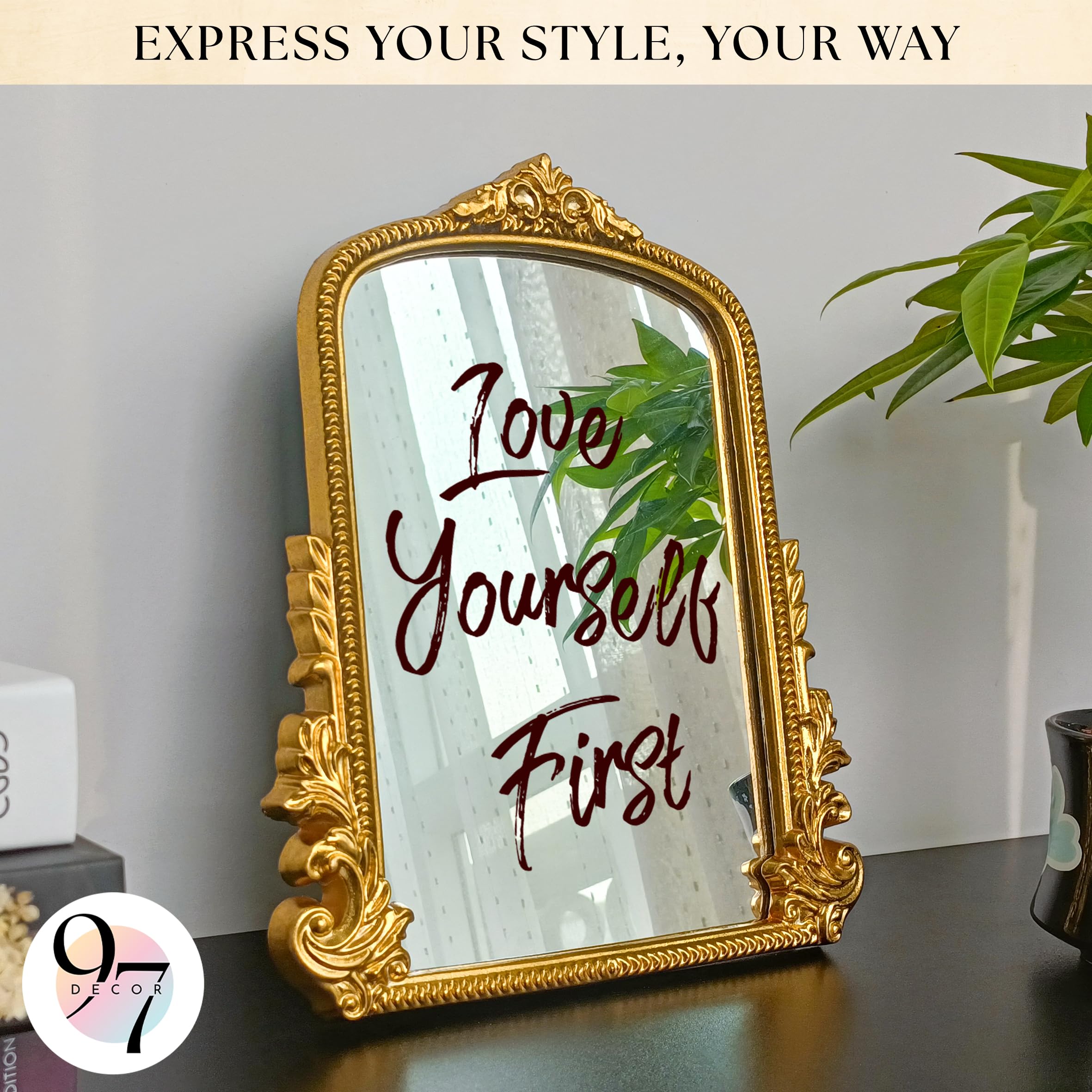Amazon.com: 97 Decor Gold Vintage Wall Mirror - Small Gold Mirror