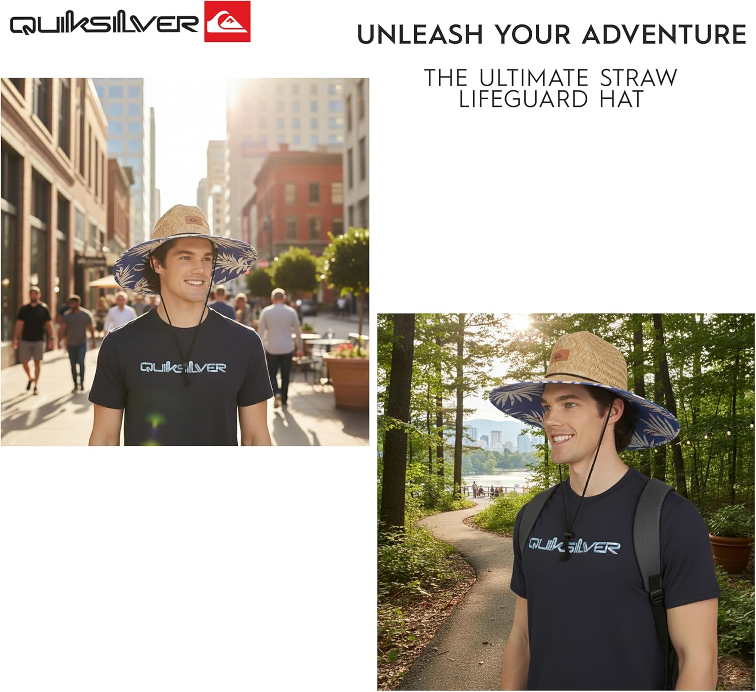 Quiksilver Men's Wide Brim Outdoor Lifeguard Straw Sun Hat - Image 2