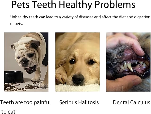 Foto 4 de 7 de LINGXIYA Cepillos de dientes extrasuaves para mascotas, cepillos de limpieza dental, kit de 3 unidades