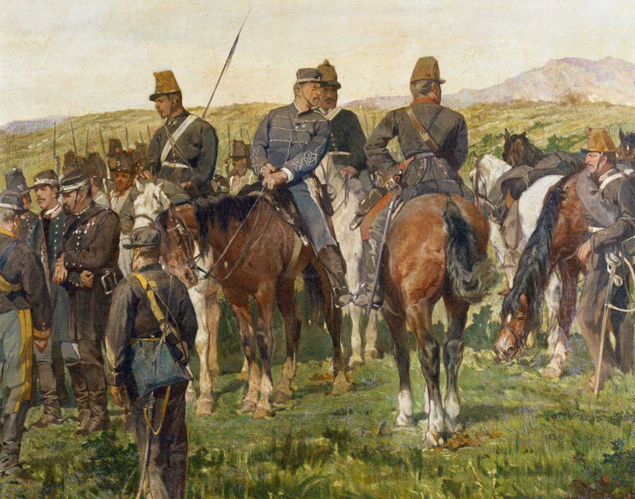 ARTXLXXBN Famous Painting Art Wall Decor Abstract Art Picture Episode of the Battle of Custoza After Being Wounded by Fattori Animal Pictures for Home Decor 60x90cm