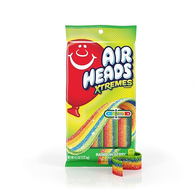 Airheads Xtremes Belts Candy Rainbow Berry 12 Paquetes 4.5 oz c/u miniatura 3