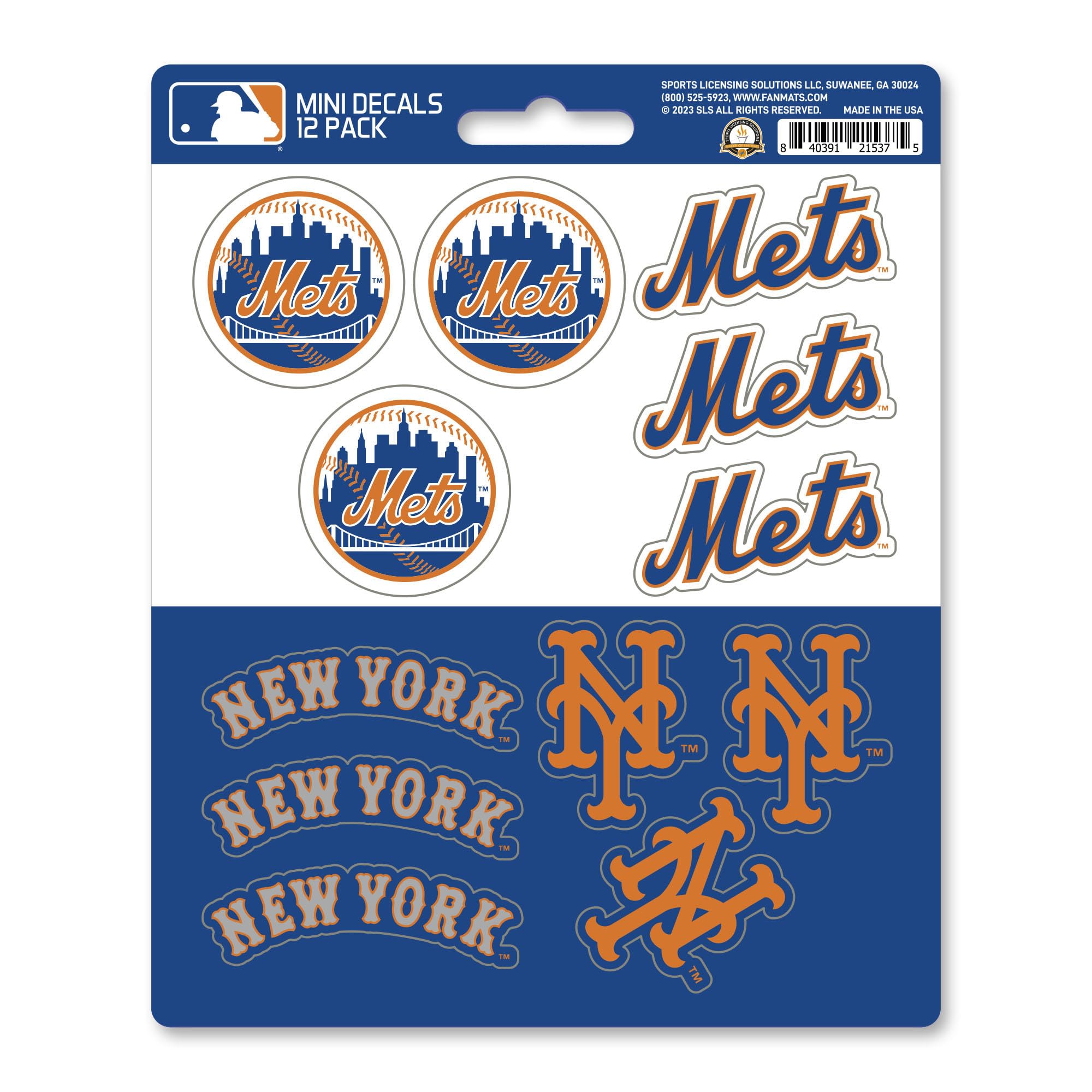 FANMATS 39335 New York Mets Mini Decal 12-pk