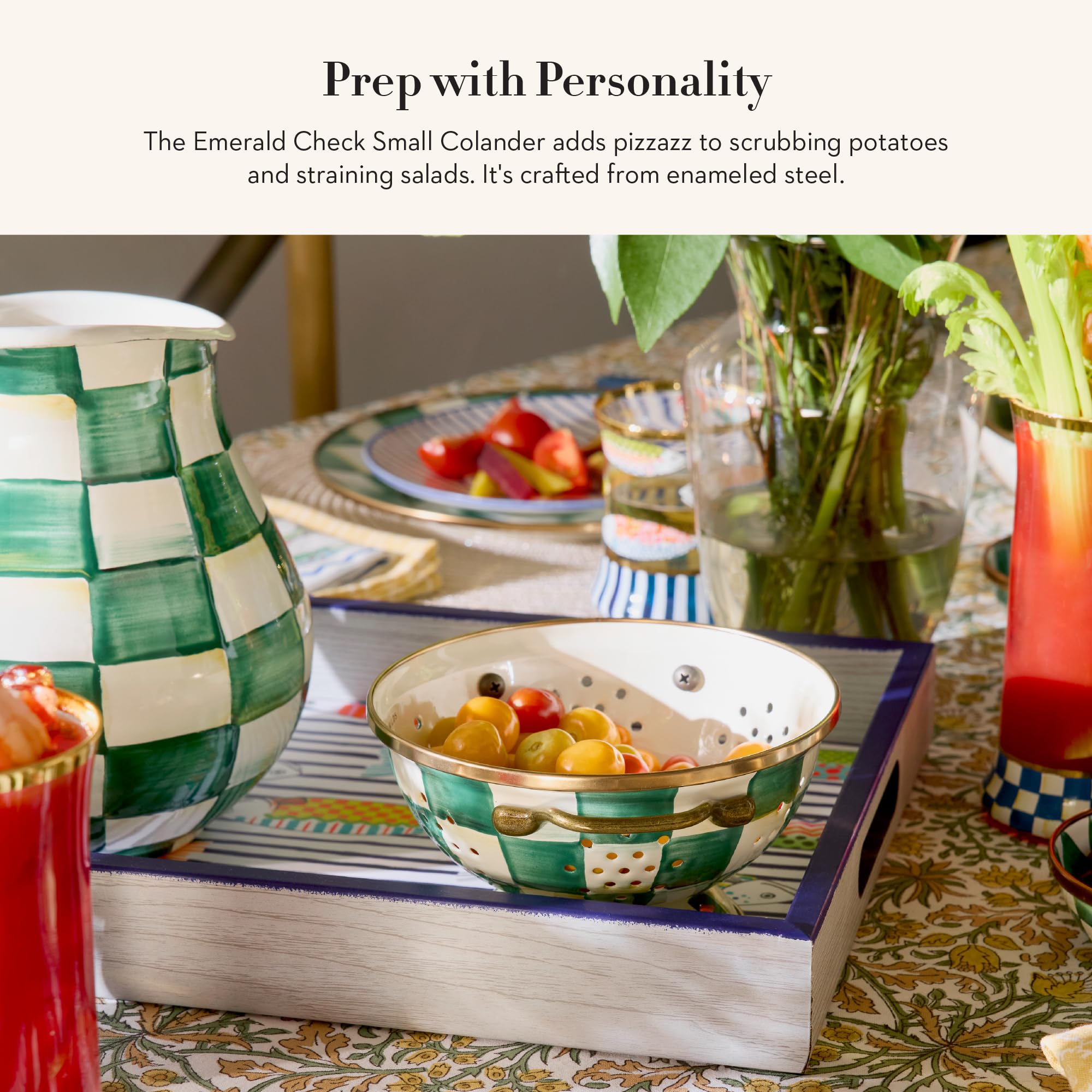 Amazon.com: MACKENZIE-CHILDS Enamel Colander, Decorative Kitchen