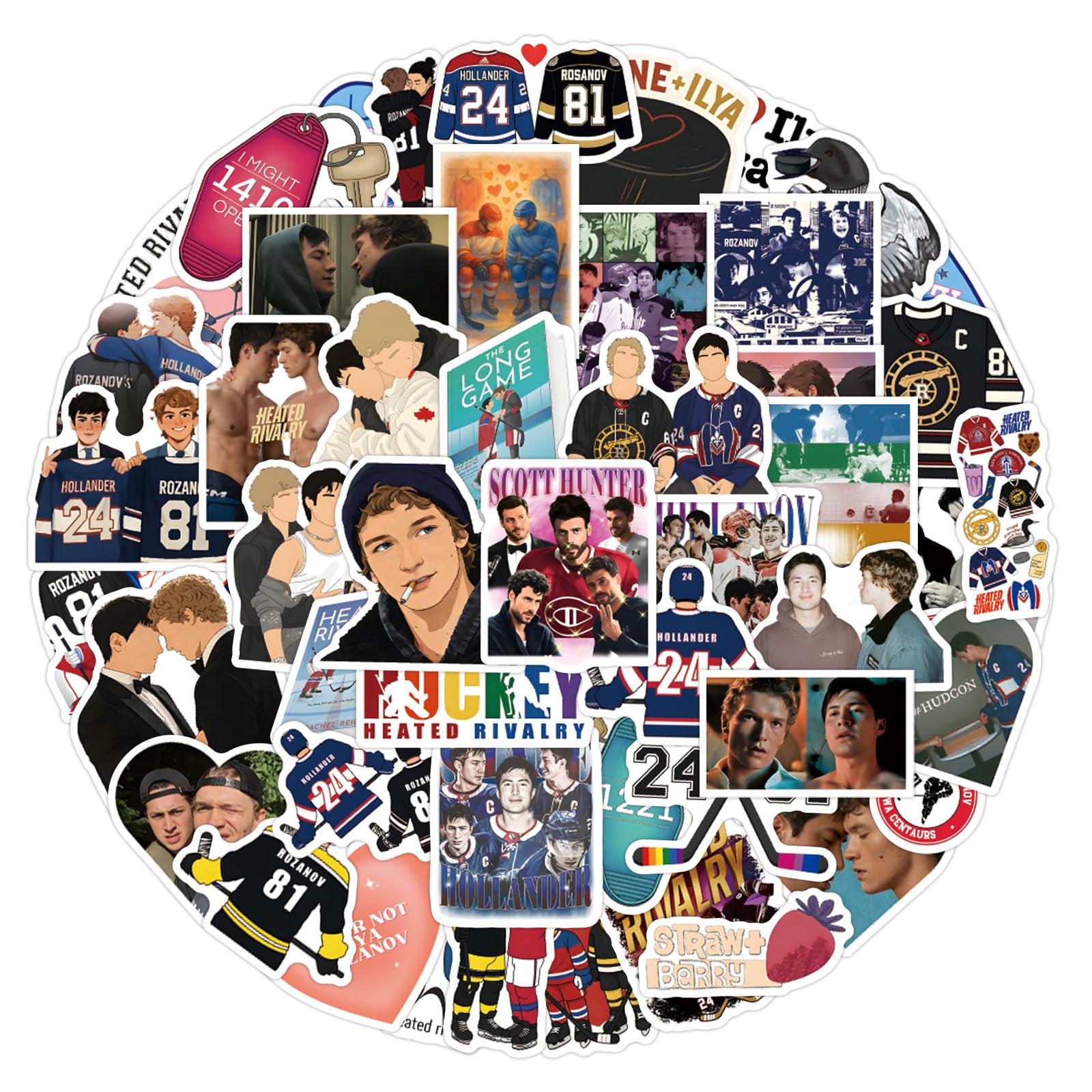 100 Pcs Heated Rivalry Stickers for Adults,Stickers Pack for Laptop,Skateboard,Luggage,Car,Bike,Cup,Computer,Water Bottle Decor,Vinyl Waterproof Decals — view 4