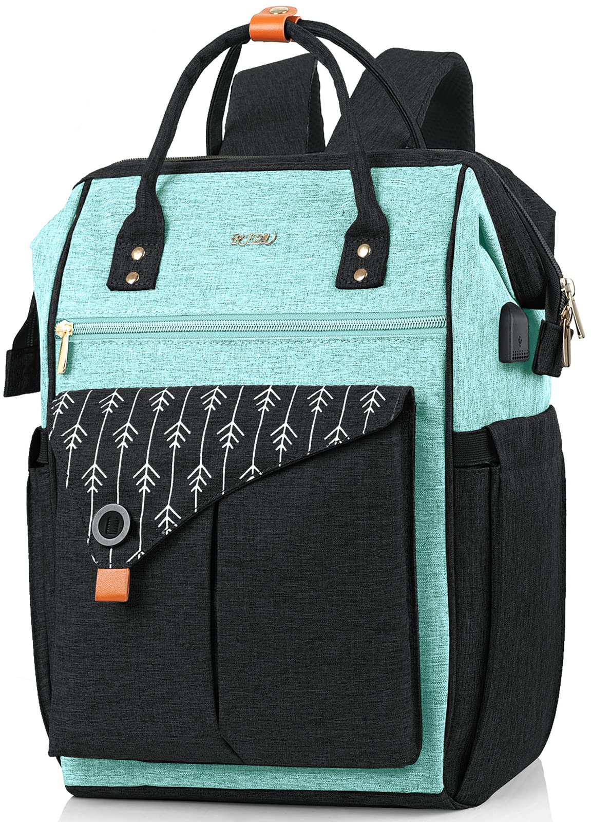 Zaino da donna, per laptop, zaino per la scuola, per ragazze, con porta di ricarica USB