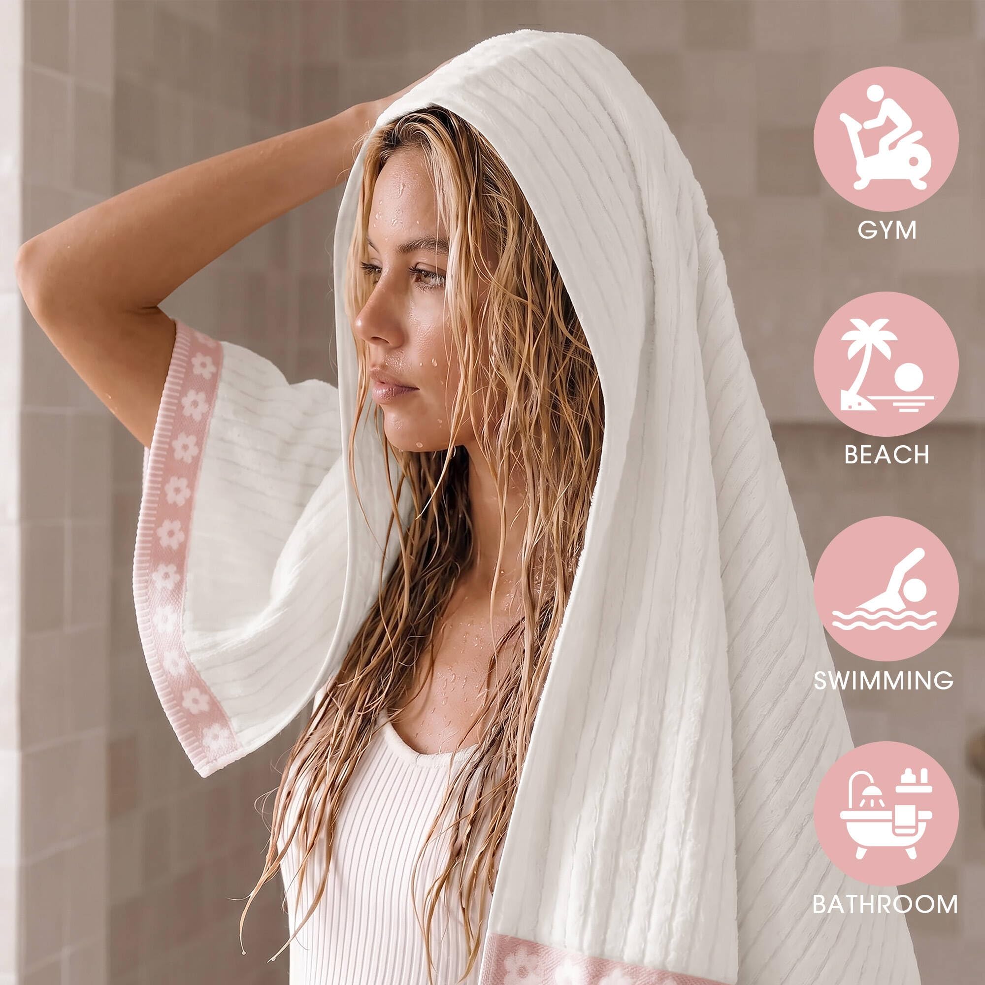 Intelligent Design Pink Bath Towel Set - Soft & Luxurious -6