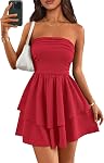 PRETTYGARDEN 2026 Tube sans glissière d'été Mini Robe hors épaule Moussettes A Line Robes de club de soirée courte et fluide pour femme