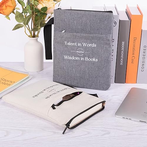 Miniatura 9 de Funda de libro con cremallera, protector acolchado de libro de 11 x 9 pulgadas, fundas acolchadas lavables para libros de bolsillo con bolsillos