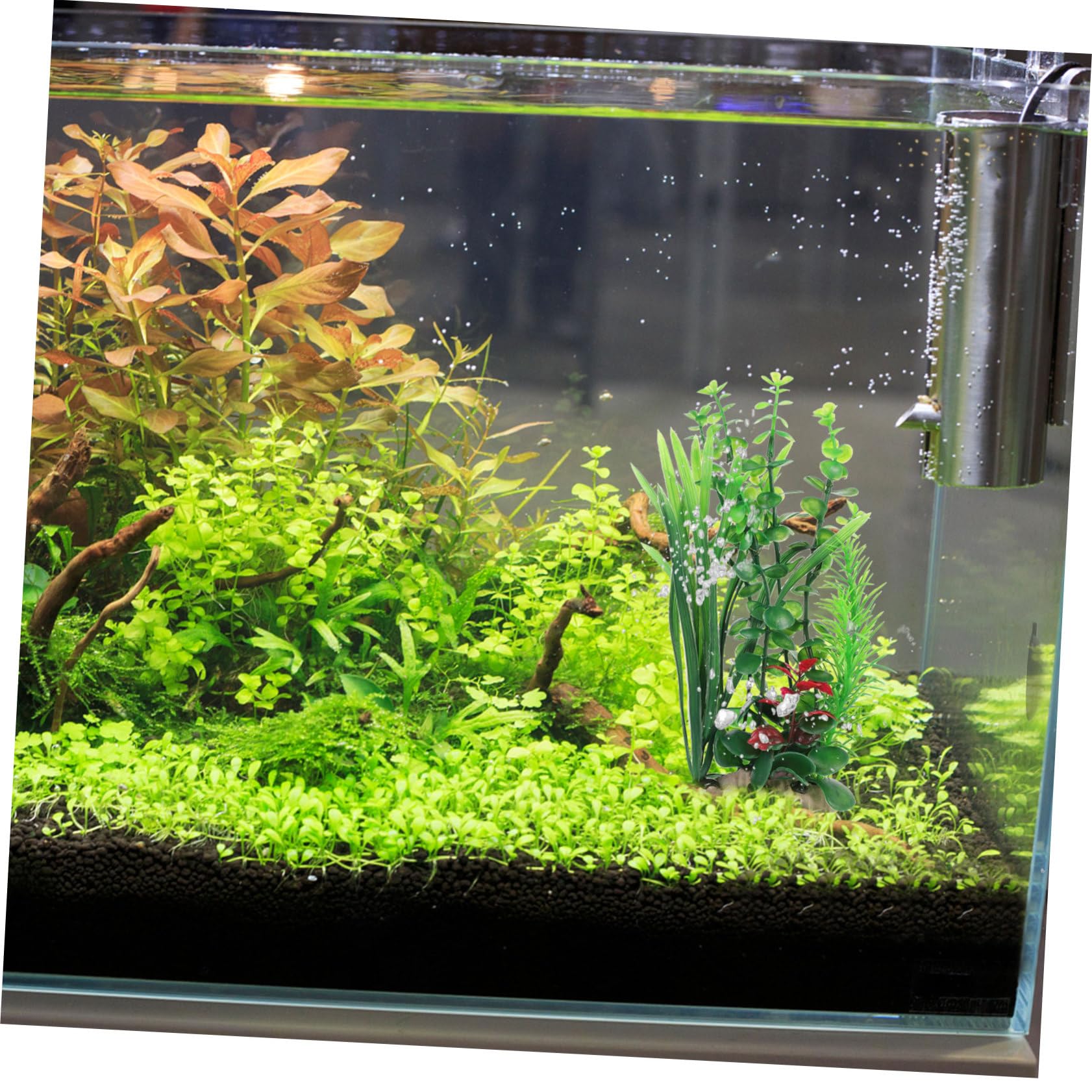 Happyyami 1Pc Imitation Plastic Aquatic Plant for Fish Tank Decor Realistic Simulation Grass Ornament Aquarium Adornment to Enhance Atmosphere Underwater Decoration