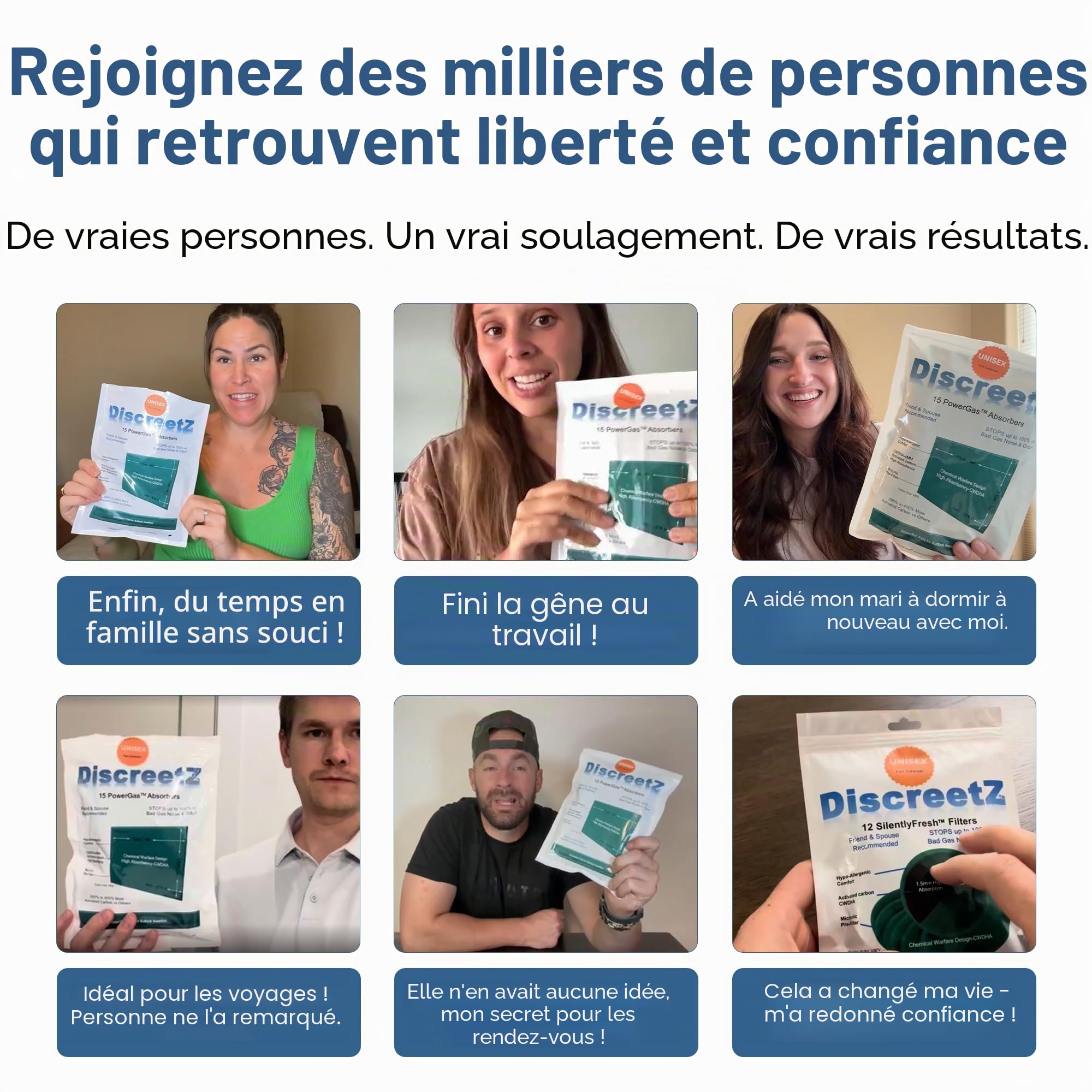Élimination des flatulences à haute absorption ! Éliminez les odeurs et le bruit jusqu'à 100% ! Pas d'embarras flatulence lié à l'alimentation, au syndrome du côlon irritable, IBS, diverticulite,