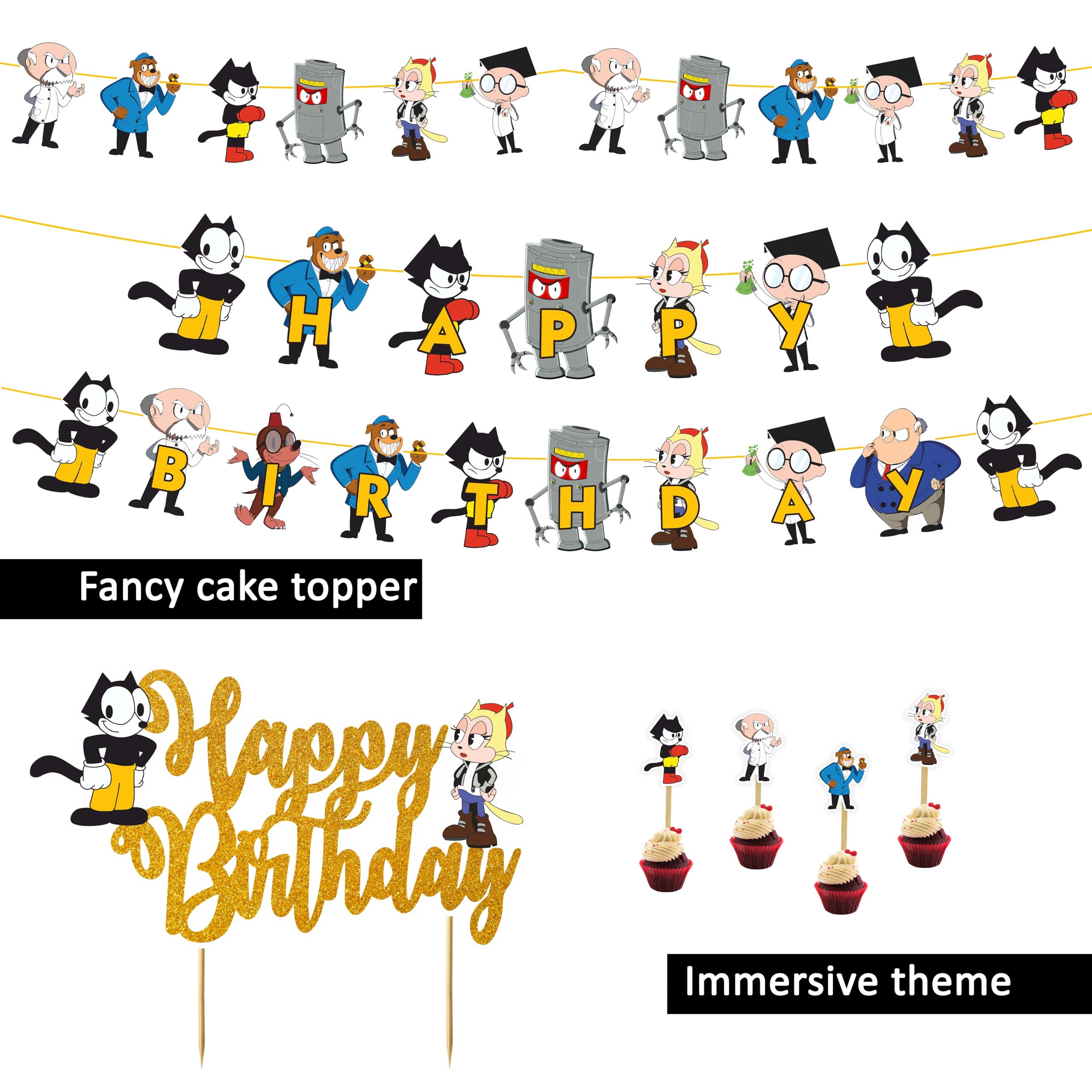 Amazon.com: Felx the Cat Theme Birthday Party Decoration – Classic 