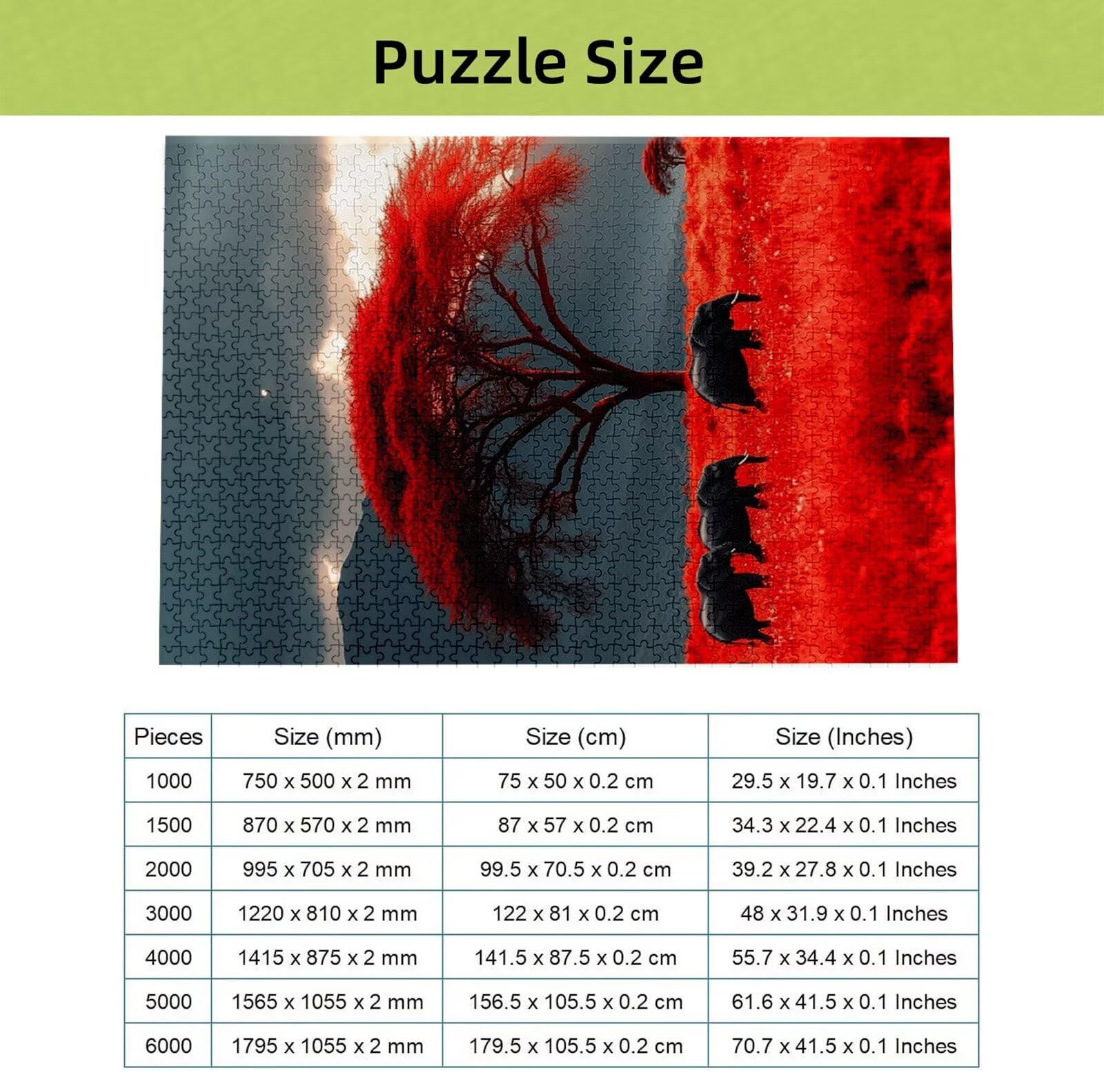 Puzzle 3000 sztuk drzewa, 3000 sztuk łamigłówek słonia dla dorosłych i nastolatków, drewniane puzzle z wykwintnym opakowaniem, rodzinne gry edukacyjne, prezenty świąteczne do domu H-6285