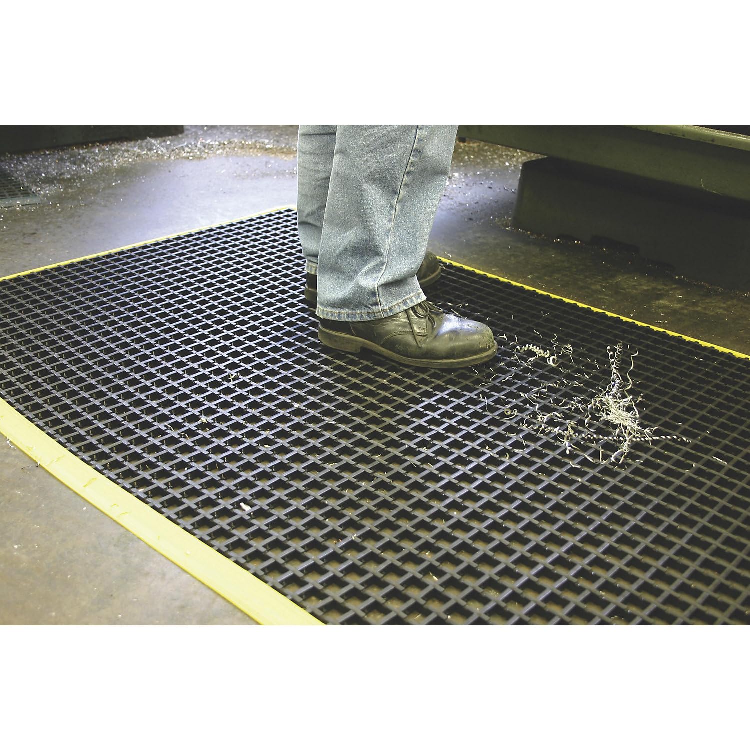 Coba | Tapis Anti-Fatigue COBAmat® Workstation | avec Bords biseautés Jaunes | L x l 1800 x 1200 mm