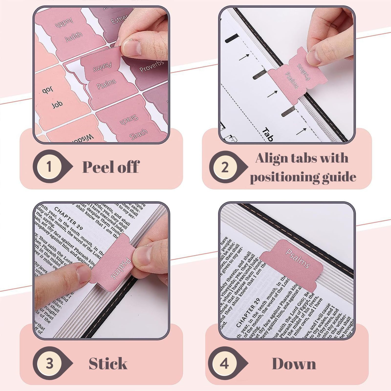 Large Print Bible Tabs Laminated Index Tabs Bible Study 150 Pcs Bible ...
