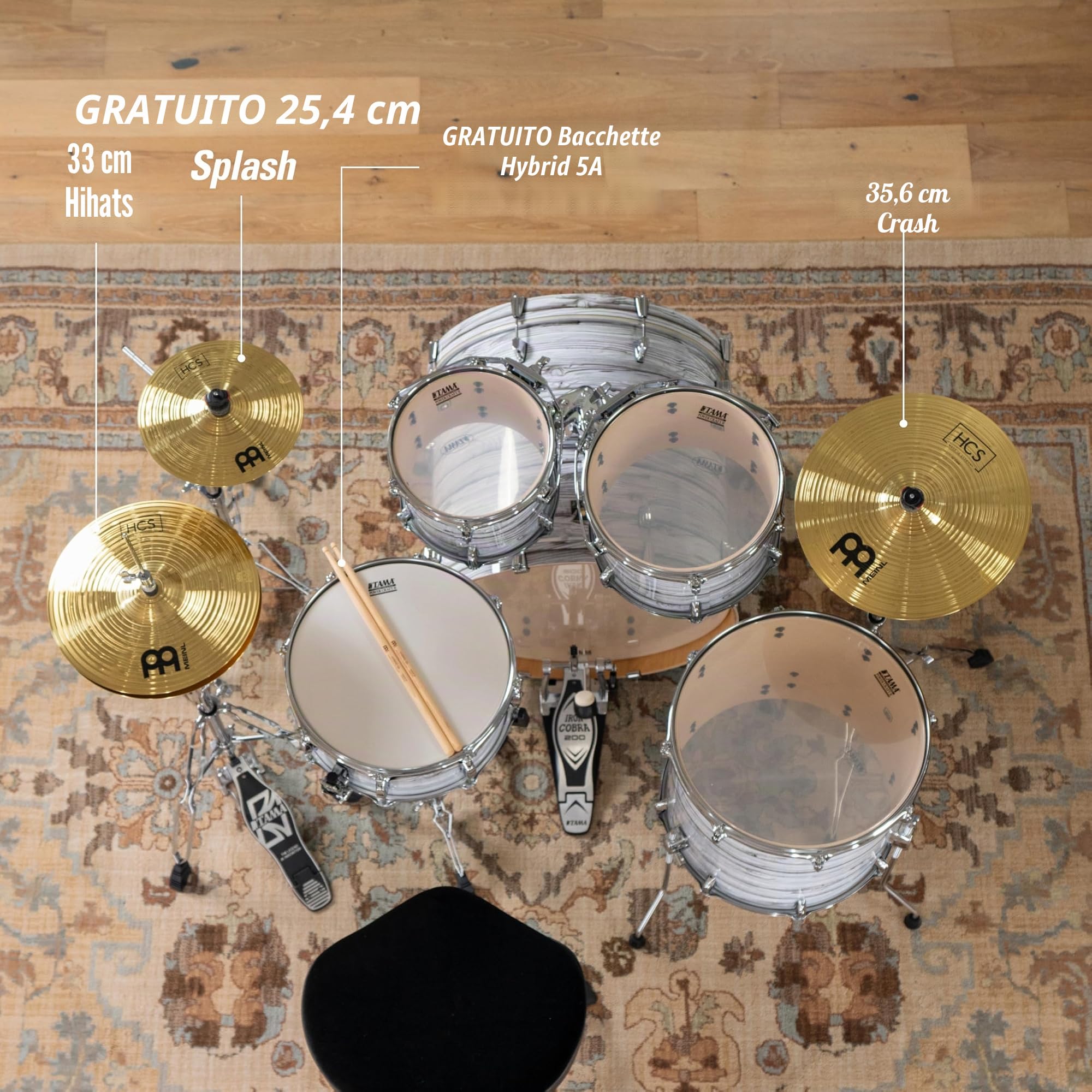 Meinl Cymbals HCS1314+10S+TX5AW Set Piatti Hi-Hat e Crash con Splash 10"