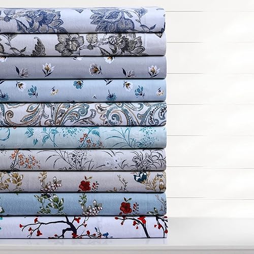 Miniatura 3 de Tribeca Living TLFLFG170DSKI - Juego de funda de edredón de franela con estampado floral de jardín de 170 GSM, tamaño KingCalifornia King multicolor