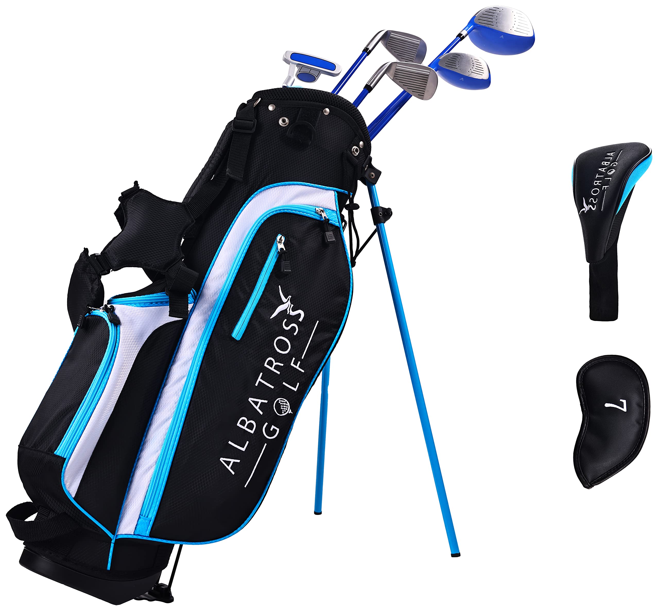 Elevon Junior Complete Golf Club Set with Stand Bag for Age 3-12, 7-Piece or 8-Piece Set, Right Hand