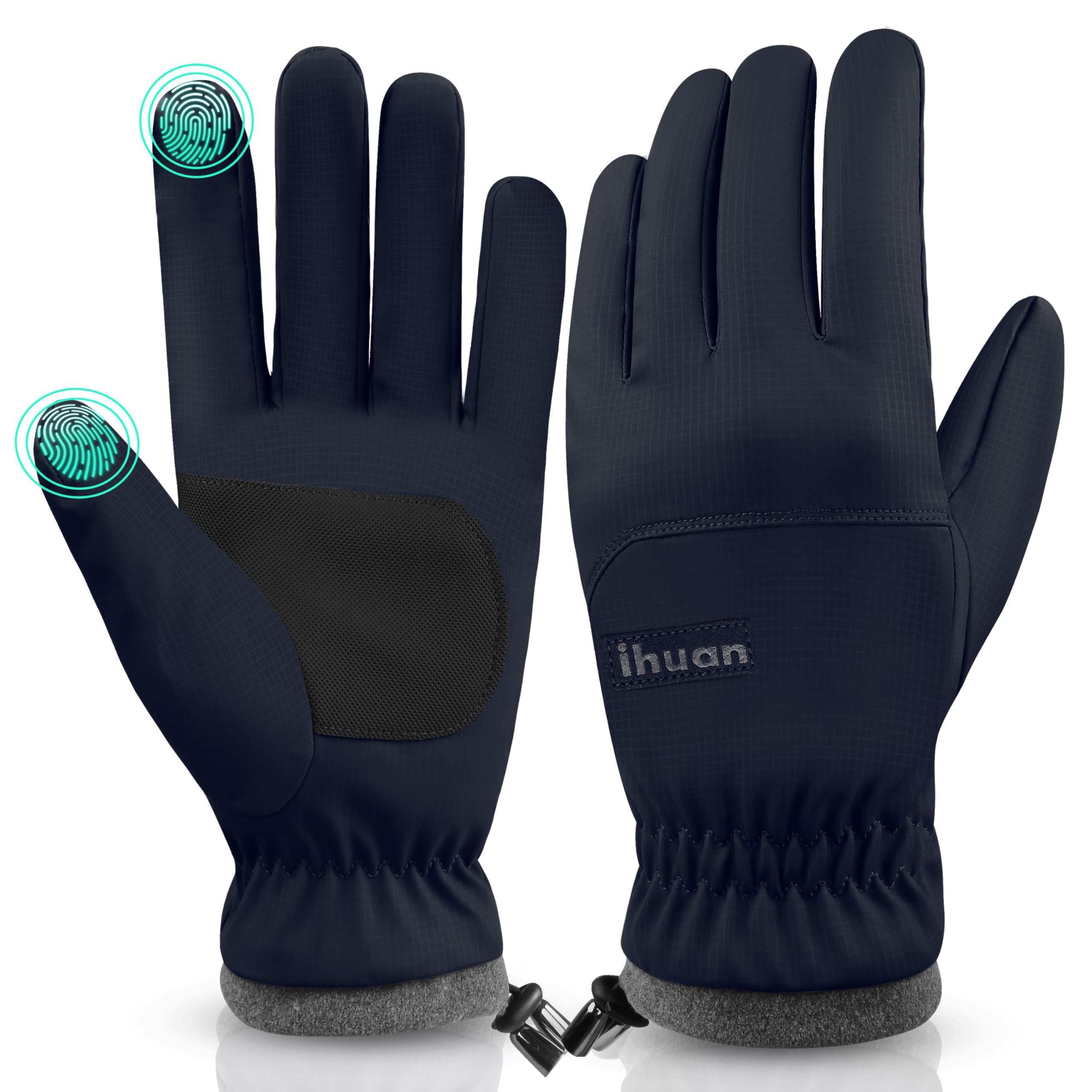 ihuan Winter Waterproof Ski Gloves Men Women, Snow Warm Cycling Cold Weather, Driving Biking Running