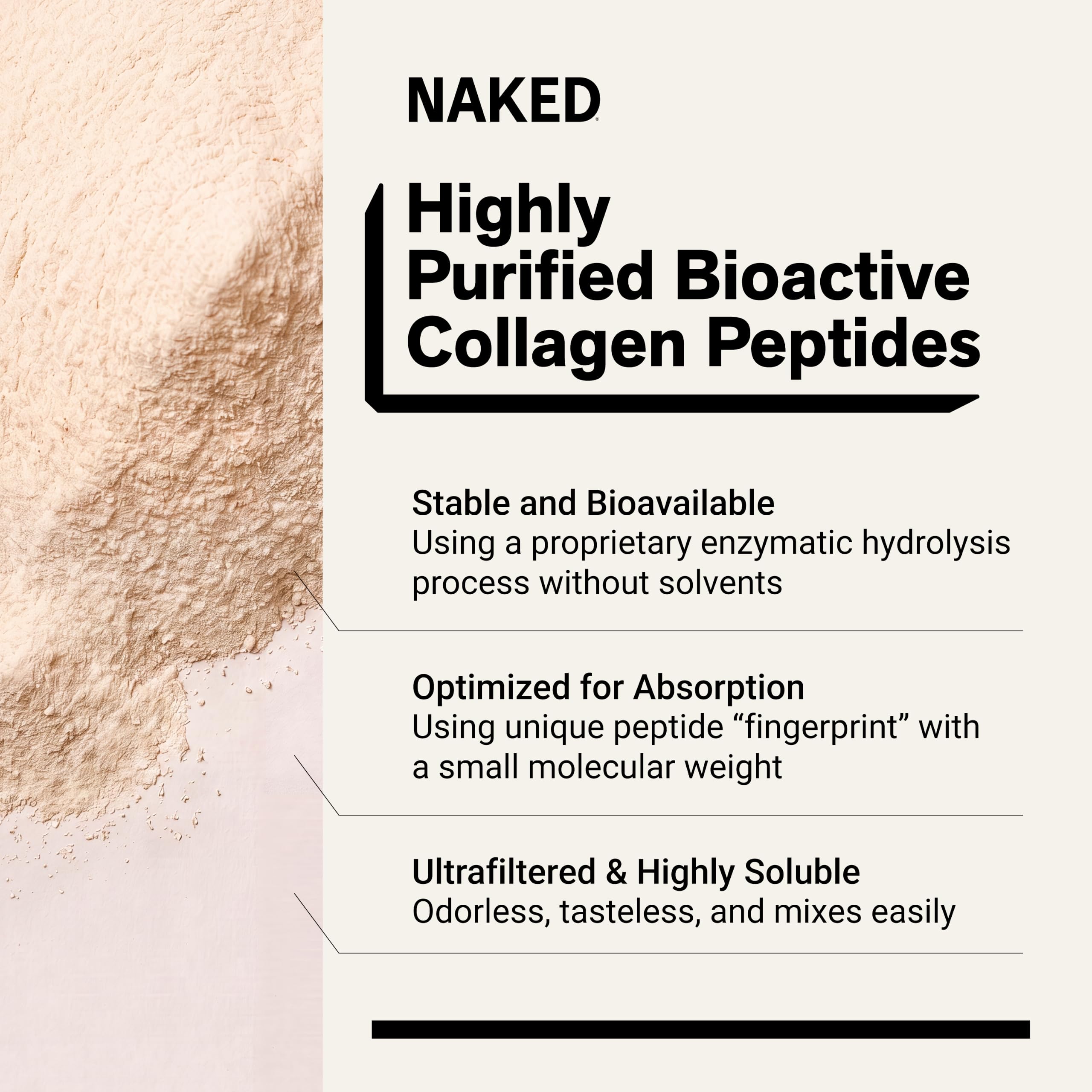 NAKED Collagen Stick Packs - Pasture-Raised, Unflavored Grass-Fed Hydrolyzed Collagen Travel Pack, Paleo Friendly, Non-GMO, Keto, Gluten Free, 30 Sachets — Amazon image 4