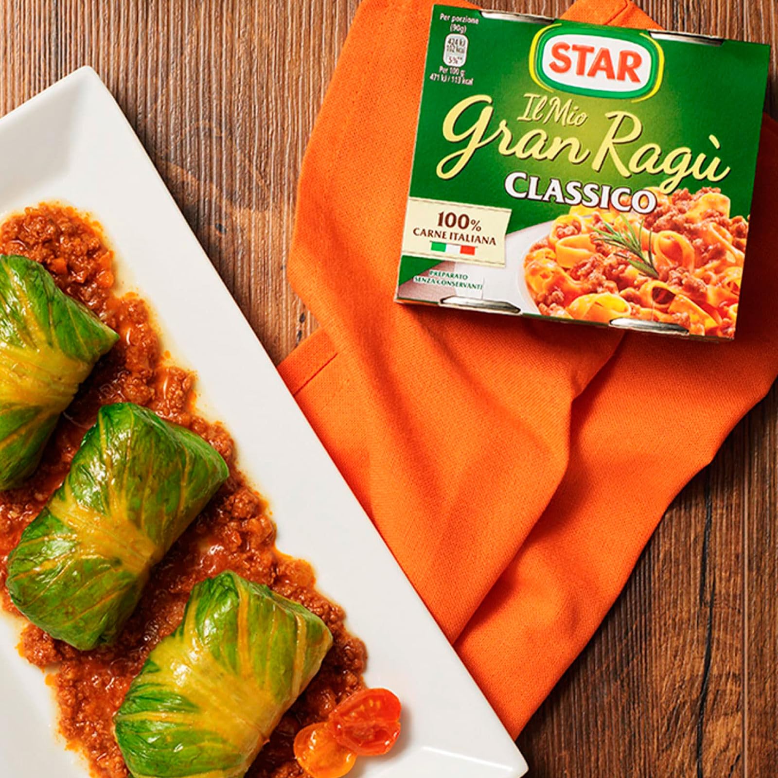 Star Il Mio Gran Ragù Star Il Mio Gran Ragù Mix Sughi Pronti Classico Extra Gusto Salsiccia Speck con Pomodoro Conserve Senza Glutine - 16 Lattine da 180g